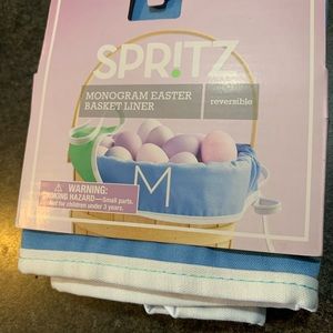 New! Monogrammed Easter Basket Liner “M”